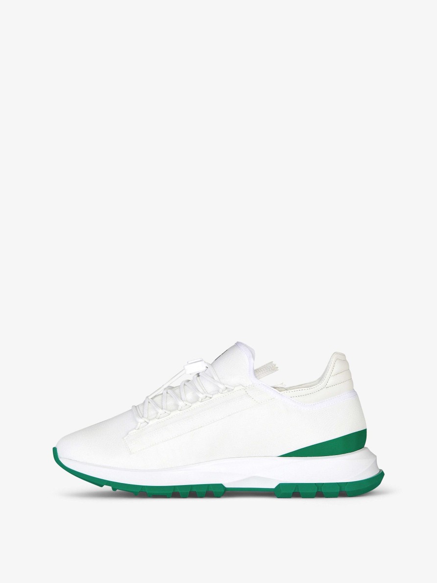 Uomini Givenchy Scarpe Da Ginnastica | Sneakers Spectre Runner In Fibra Sintetica Con Zip Bianco/Verde