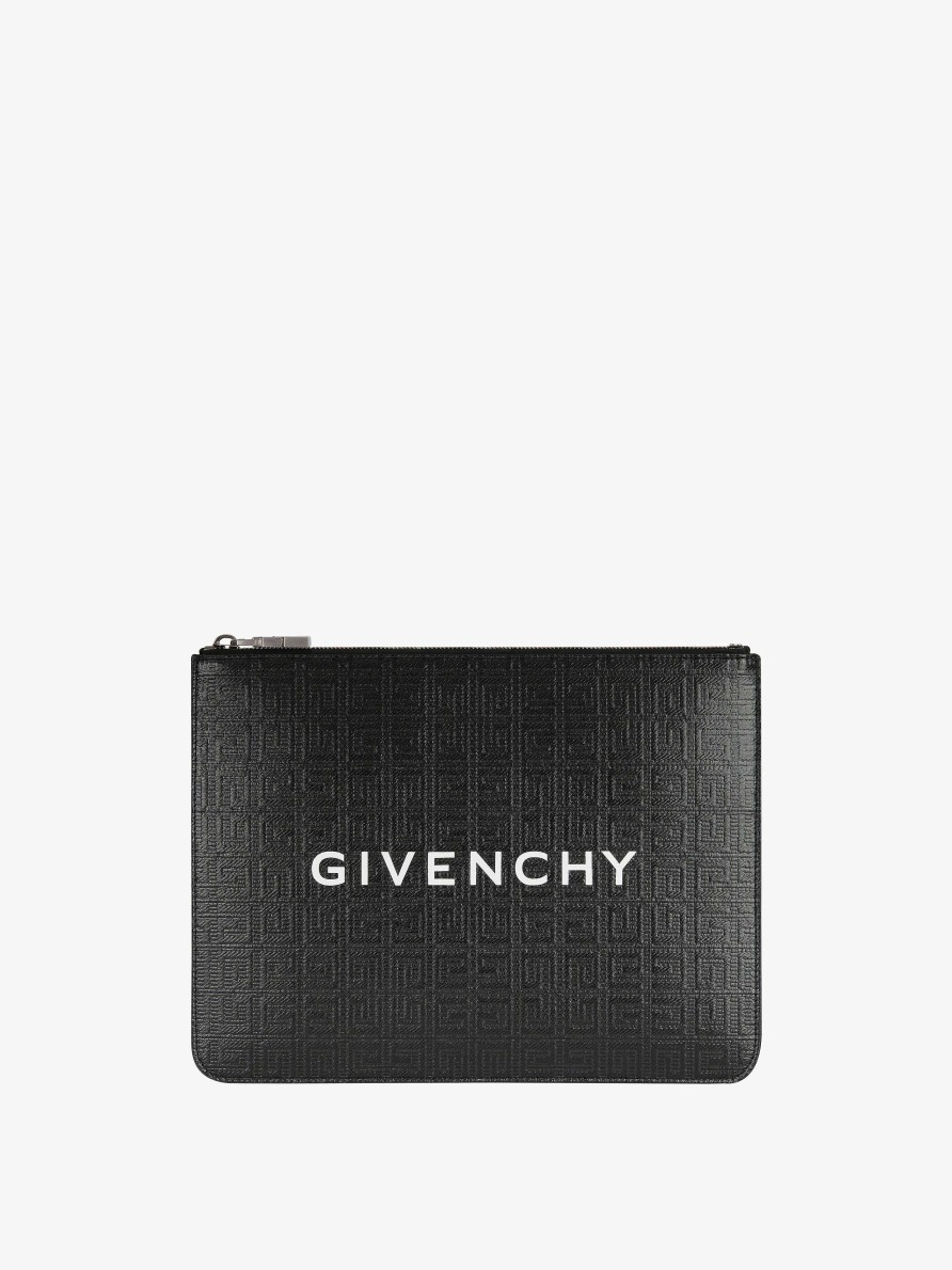 Uomini Givenchy Piccola Pelletteria | Custodia Con Monogramma 4G In Tela Rivestita Nero