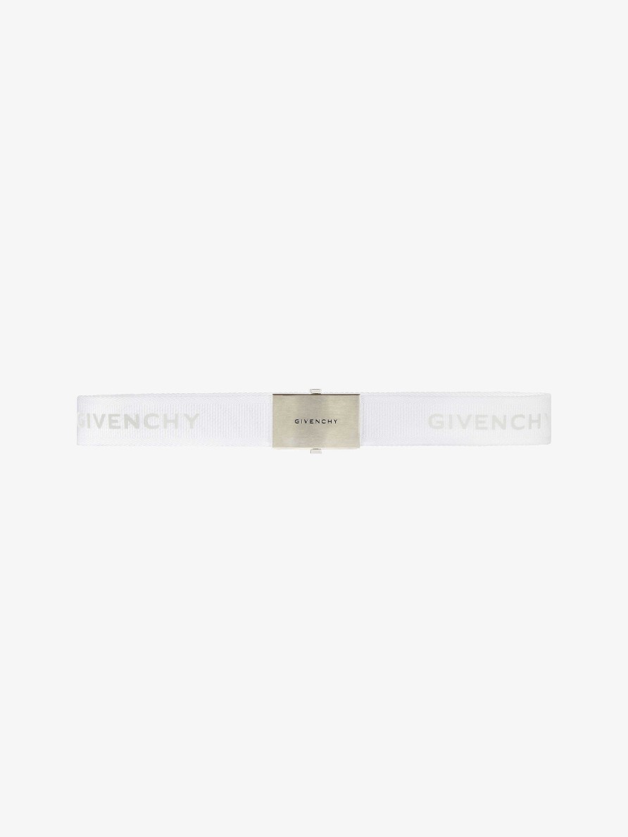 Uomini Givenchy Cinghie | Cintura Da Skate Givenchy In Fettuccia Bianco