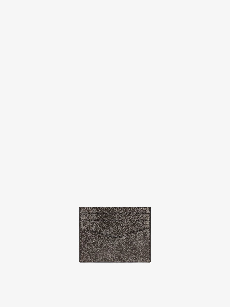 Uomini Givenchy Piccola Pelletteria | Porta Carte Givenchy In Pelle Craquele Nero/Grigio