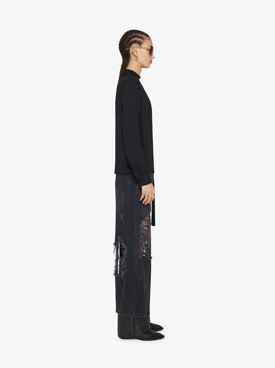 Donne Givenchy Gonne | Gonna In Denim Destroy Con Spacco Carbone