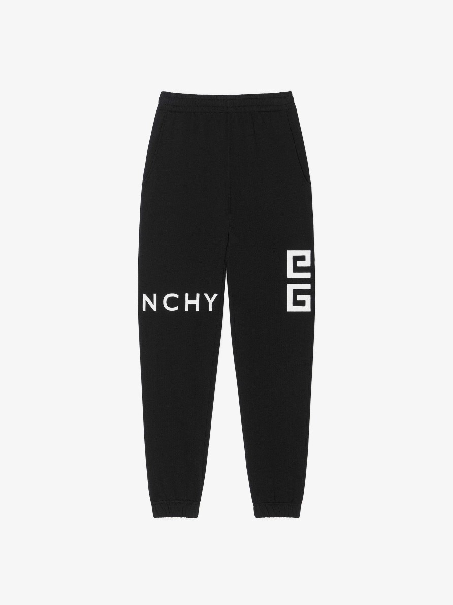 Uomini Givenchy Pantaloni | Pantaloni Jogger Slim Fit 4G Di Givenchy In Pile Nero