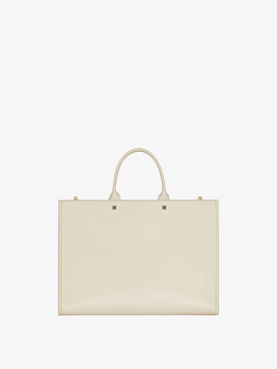 Donne Givenchy Borsa G | Borsa Shopping G-Tote Media In Pelle Beige Naturale