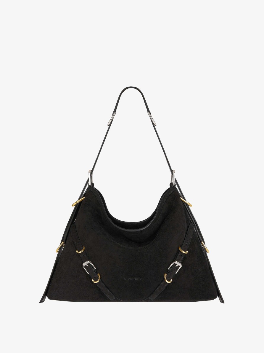 Donne Givenchy Borse A Tracolla | Borsa Voyou Media In Pelle Scamosciata Nero