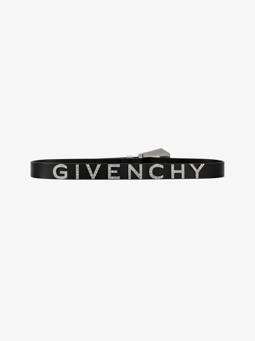 Uomini Givenchy Cinghie | Cintura Cowboy In Pelle Con Strass Nero