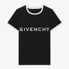 Donne Givenchy Magliette | T-Shirt Givenchy Archetype Slim Fit In Cotone Nero Bianco