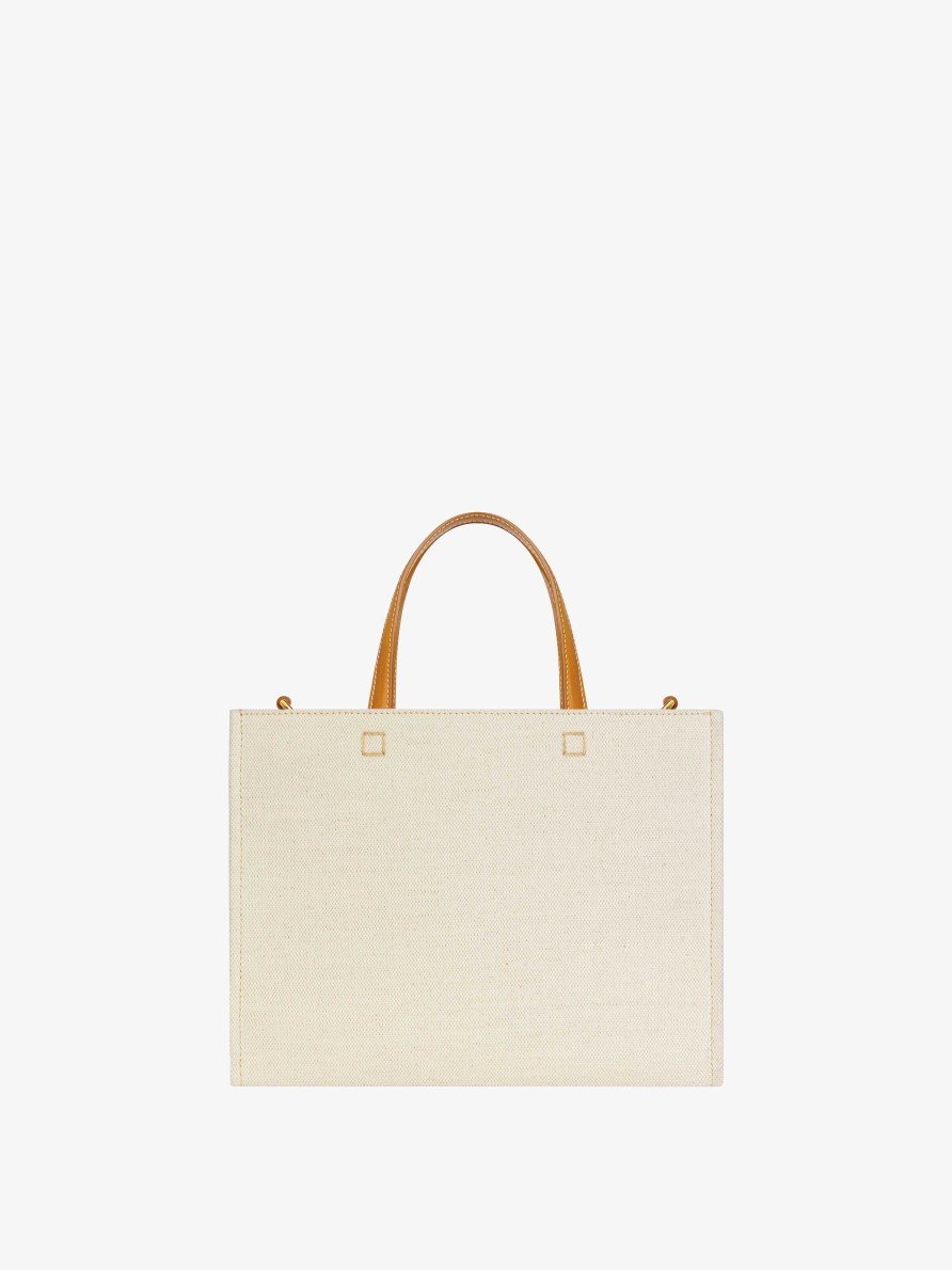 Donne Givenchy Borsa G | Borsa Shopping G-Tote Piccola In Tela Beige Naturale