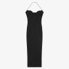 Donne Givenchy Vestiti | Abito In Lana Con Scollatura Profonda Nero