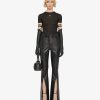 Donne Givenchy Pantaloni | Pantaloni Boot Cut In Pelle Con Spacchi Nero