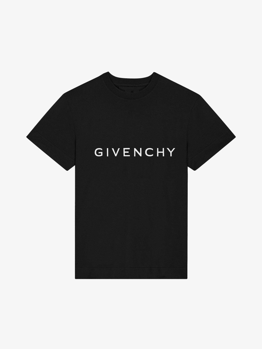 Uomini Givenchy Magliette | T-Shirt Givenchy Archetype Slim Fit In Cotone Nero