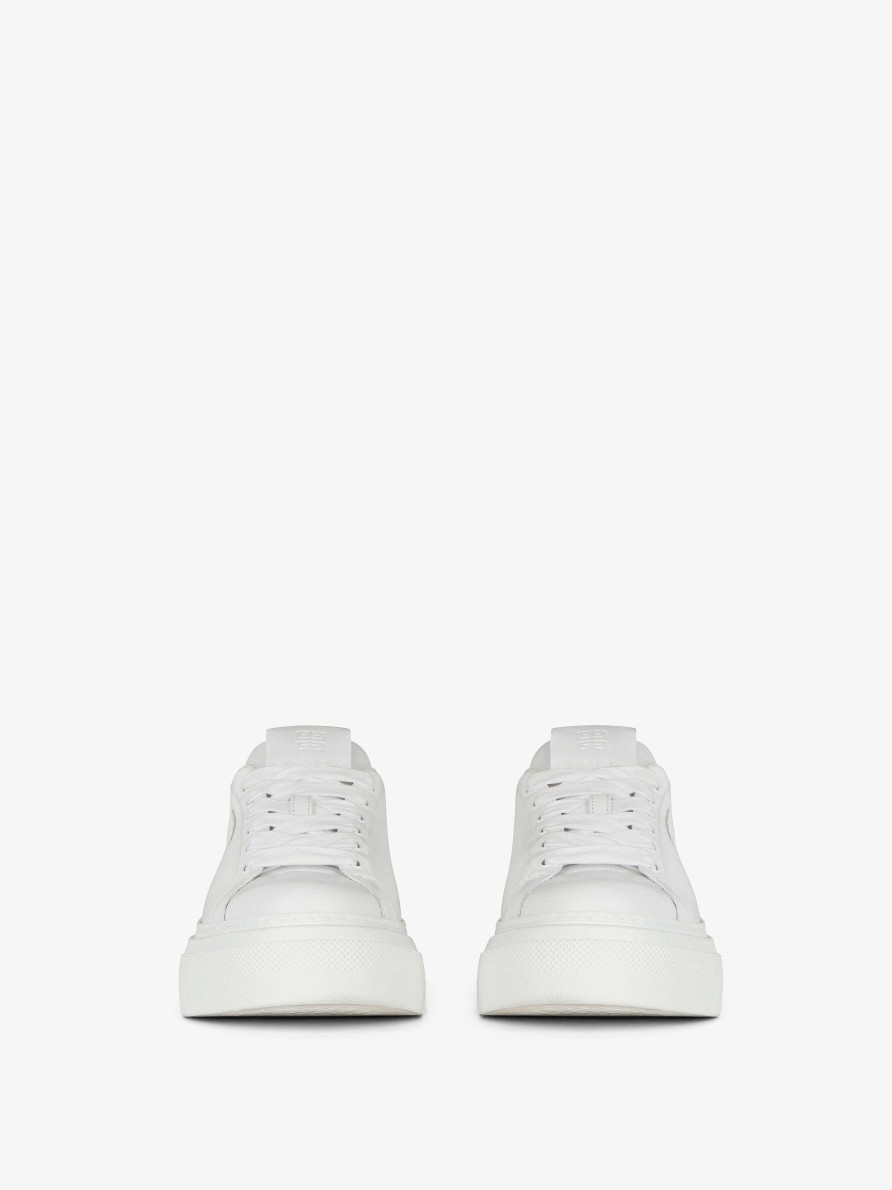 Donne Givenchy Scarpe Da Ginnastica | Sneakers City Platform In Pelle Bianco