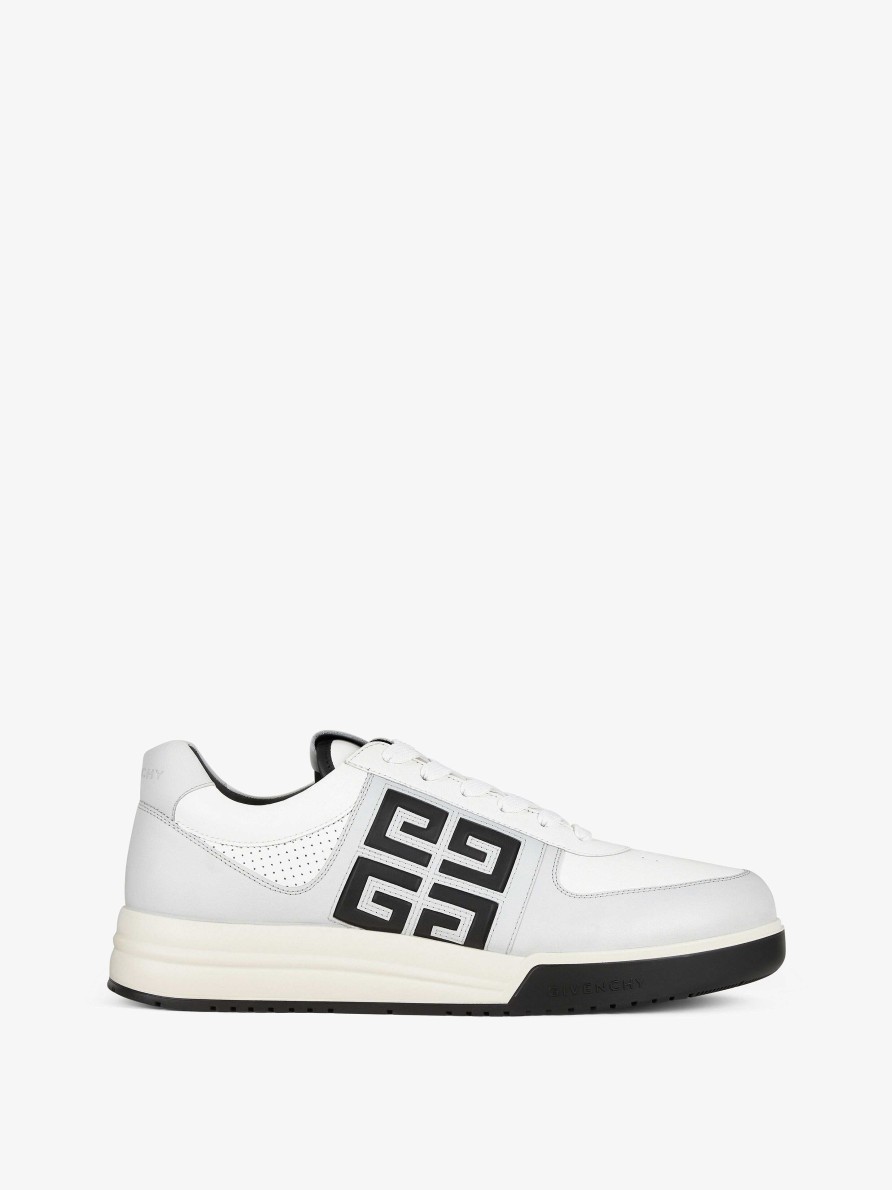 Uomini Givenchy Scarpe Da Ginnastica | Sneakers G4 In Pelle E Pelle Traforata Grigio/Nero