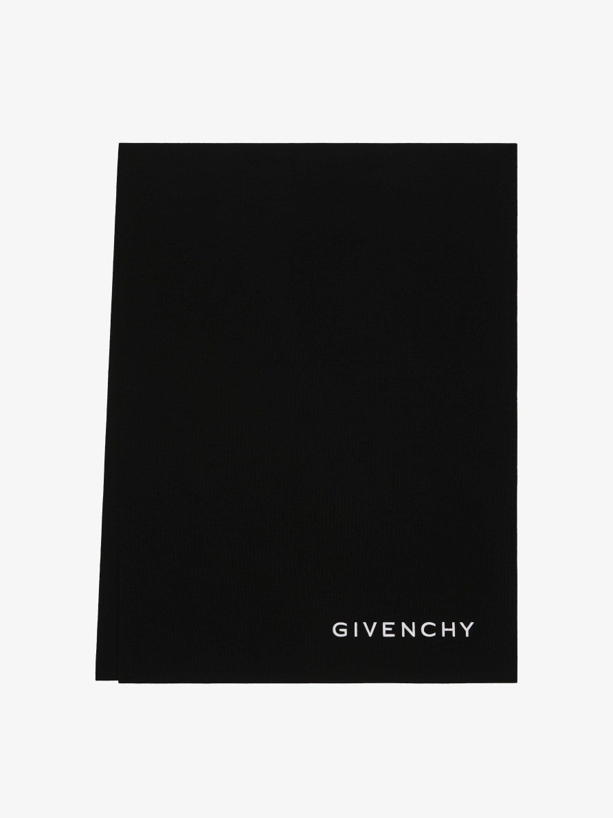 Donne Givenchy Sciarpe | Sciarpa Givenchy 4G In Lana Nero Bianco