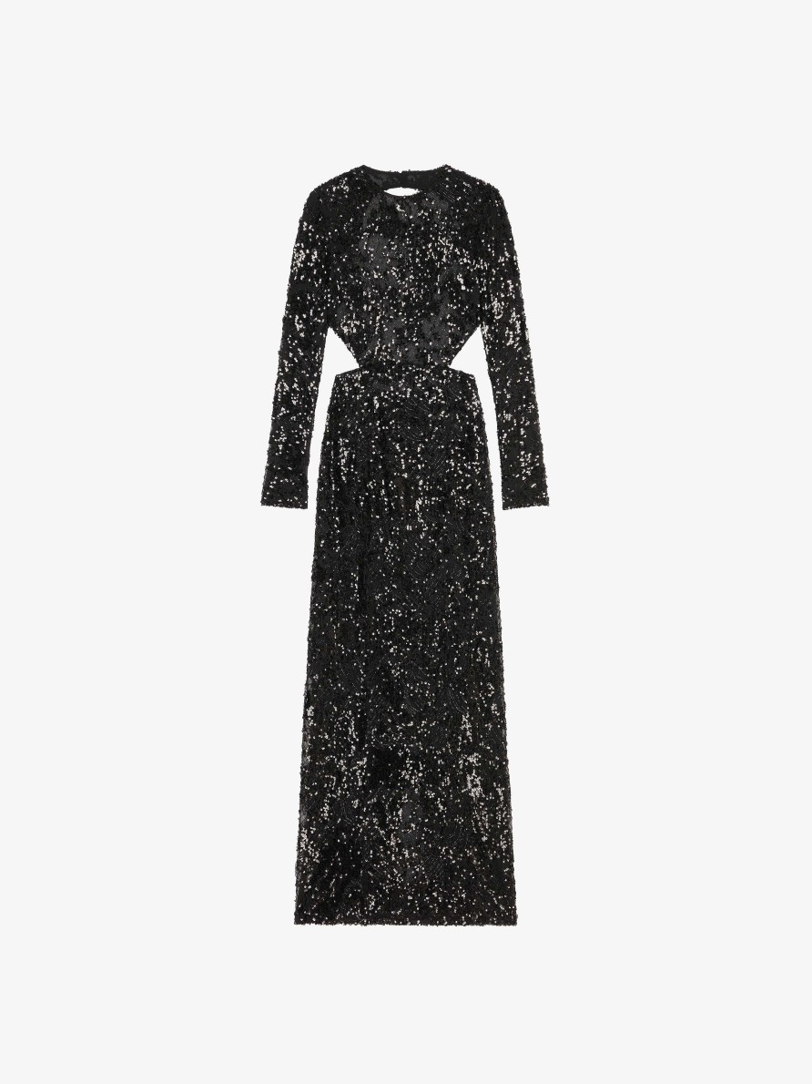 Donne Givenchy Vestiti | Abito Da Sera Con Paillettes Nero