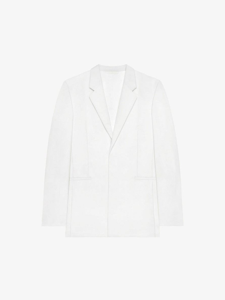 Uomini Givenchy Giacche E Cappotti | Giacca Extra Fit In Lana E Mohair Bianco