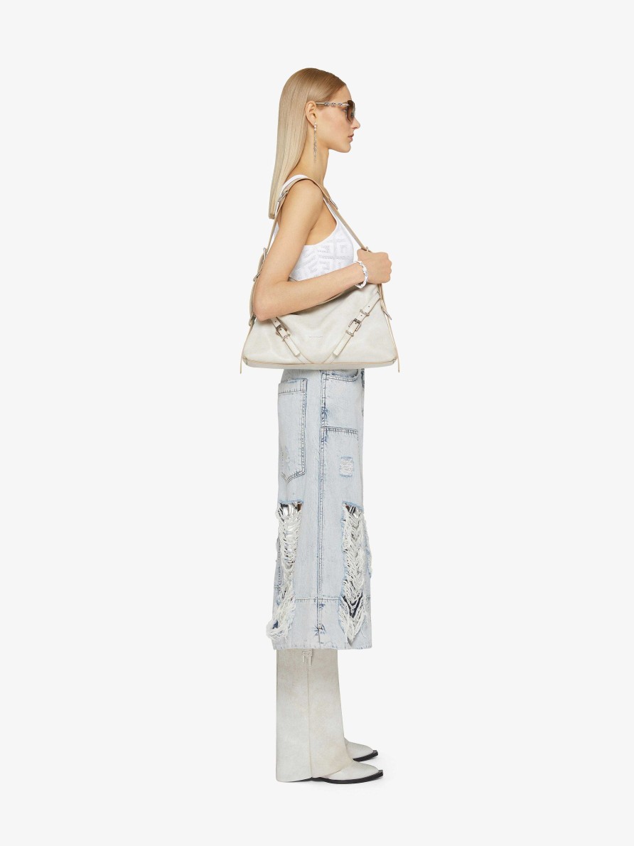 Donne Givenchy Gonne | Gonna In Denim Destroyed Con Toppe Azzurro