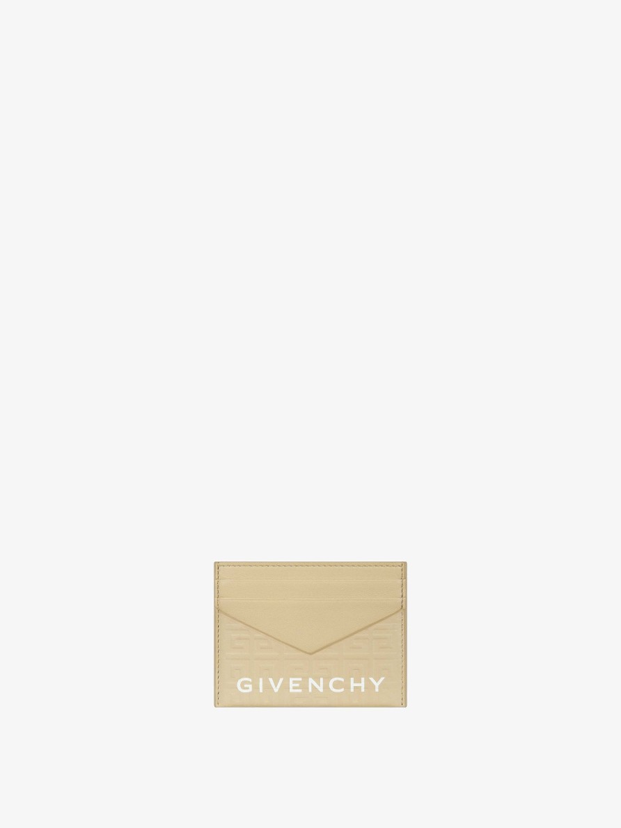 Donne Givenchy Piccola Pelletteria | Portacarte G-Cut In Pelle 4G Beige Naturale