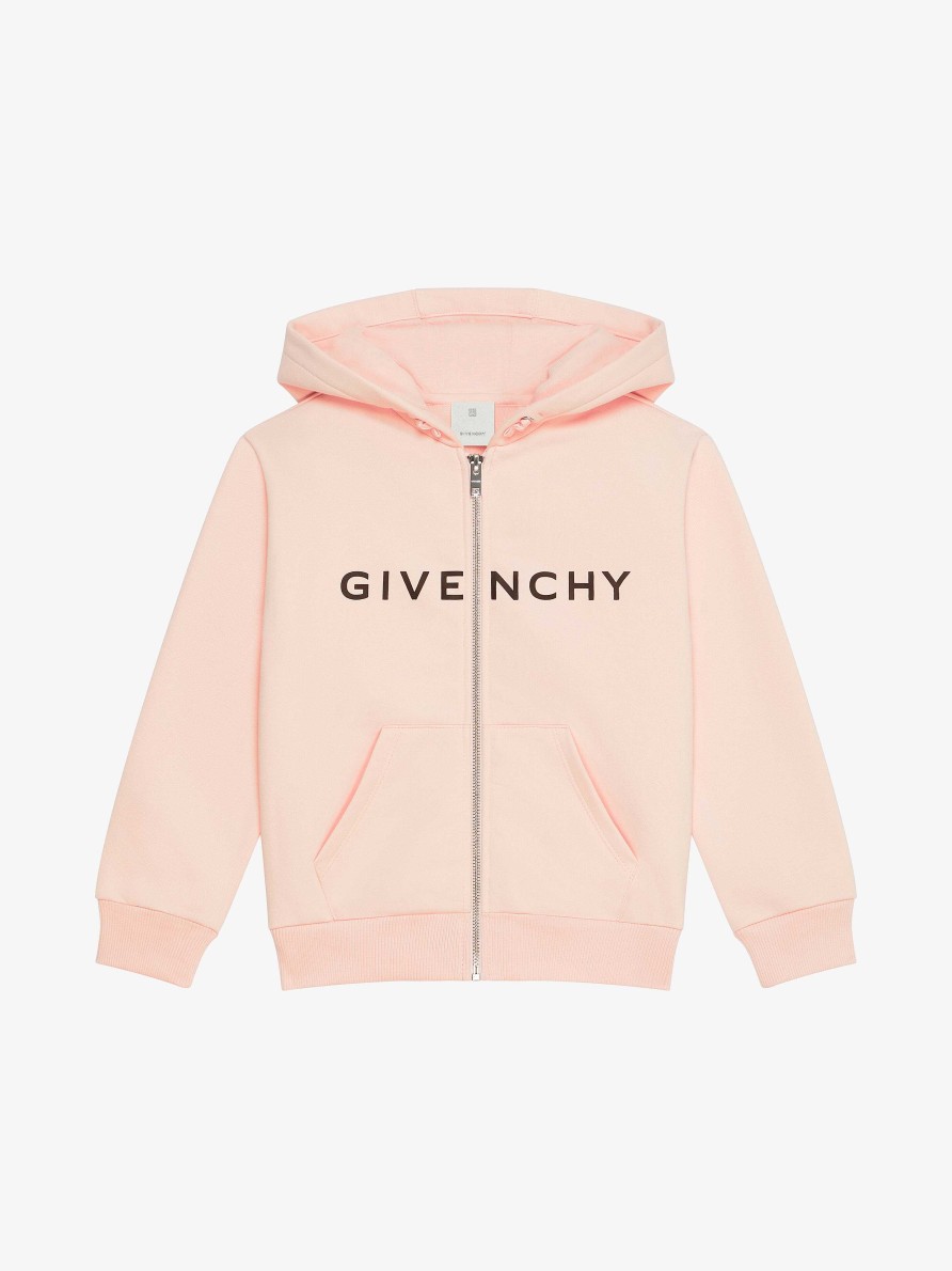 Donne Givenchy Ragazza (Da 4 A 12 Anni) | Cardigan Con Cappuccio Givenchy 4G In Pile Rosa Chiaro