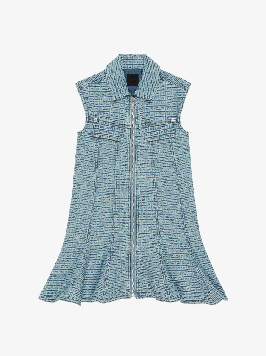 Donne Givenchy Ragazza (Da 4 A 12 Anni) | Abito Senza Maniche In Denim 4G Blu Denim