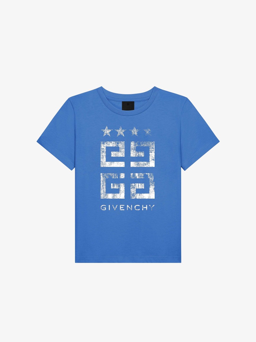 Uomini Givenchy Ragazzo (Da 4 A 12 Anni) | T-Shirt 4G Stelle In Cotone Blu