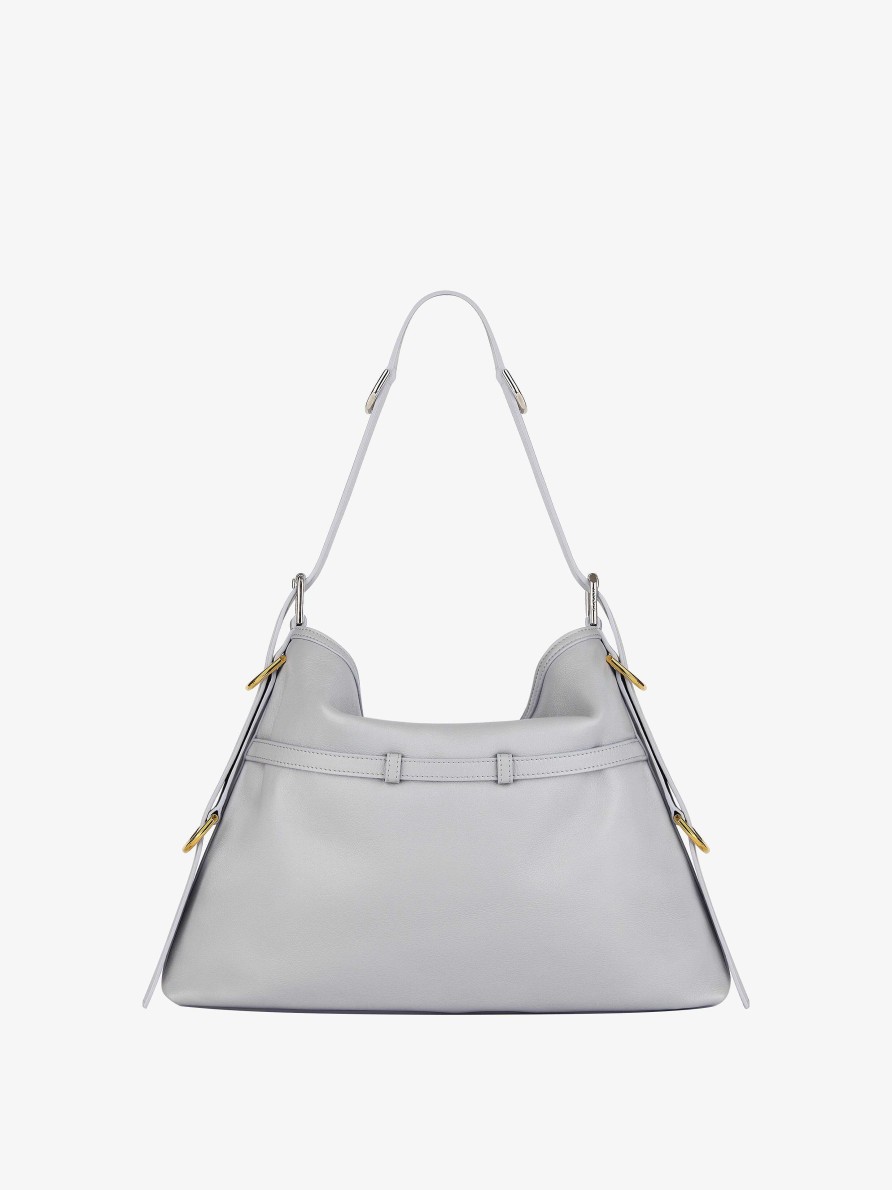 Donne Givenchy Voi | Borsa Voyou Media In Pelle Grigio Chiaro