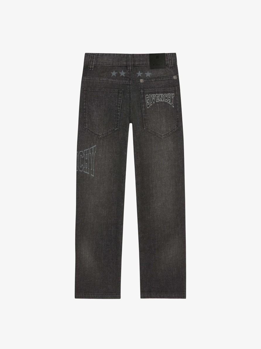 Uomini Givenchy Ragazzo (Da 4 A 12 Anni) | Jeans Larghi Del College Di Givenchy In Denim Nero