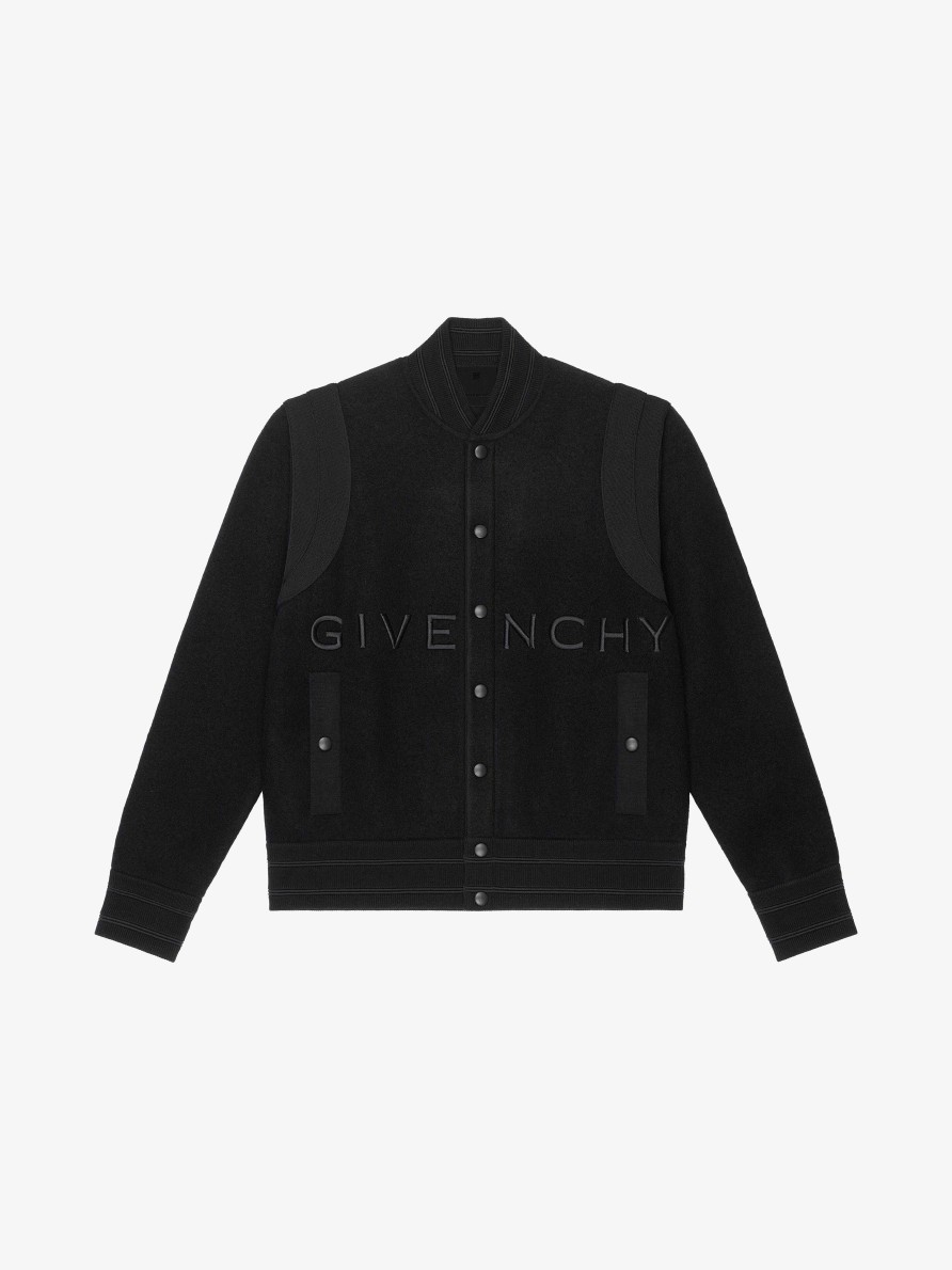 Uomini Givenchy Capispalla E Giubbotti | Giacca College Di Givenchy In Lana Nero