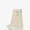 Donne Givenchy Blocco Dello Squalo | Stivaletti Biker Shark Lock In Pelle Granata Beige