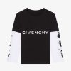 Uomini Givenchy Ragazzo (Da 4 A 12 Anni) | T-Shirt Sovrapposta Olaf In Cotone Nero Bianco