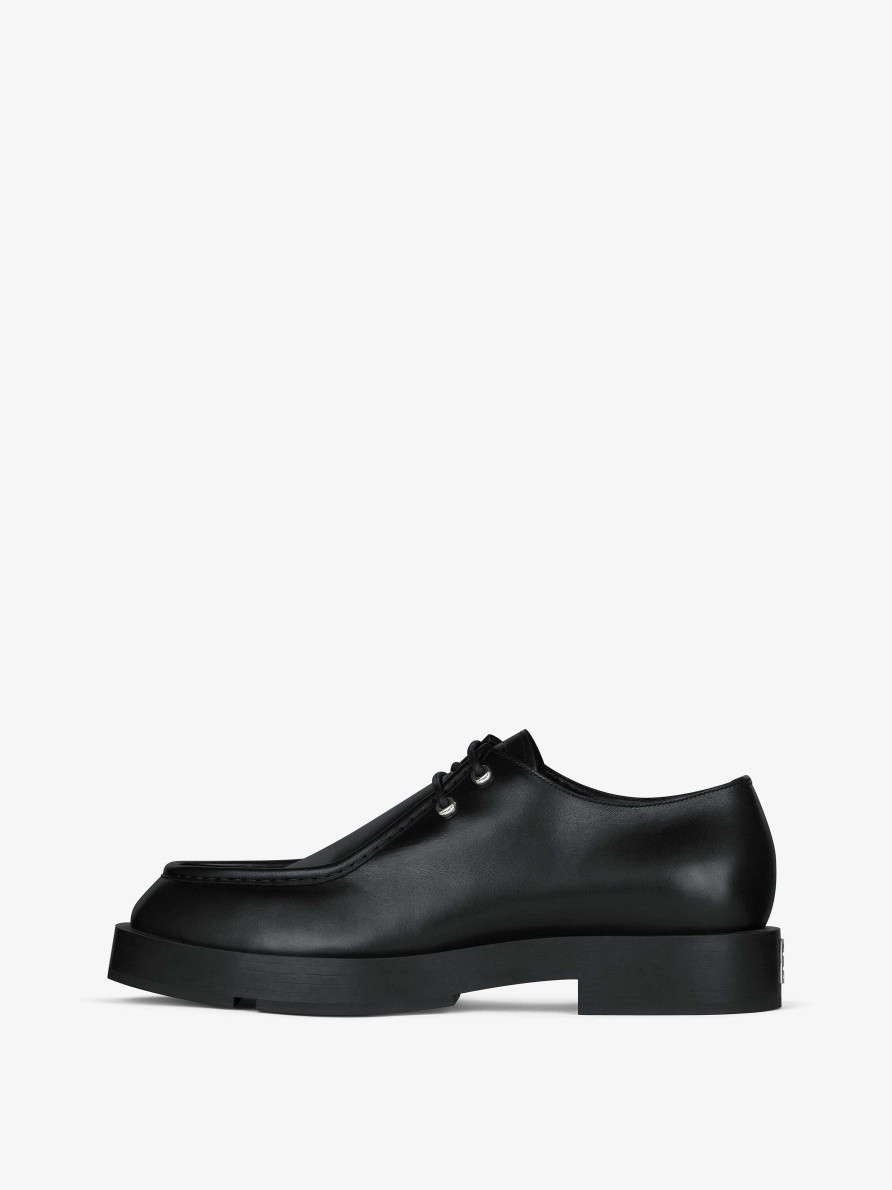 Uomini Givenchy Stivali E Derby | Derby Squadrate In Pelle Box Nero