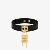 Donne Givenchy Gioielleria | Bracciale Mini Lock In Metallo E Pelle Nero/Oro