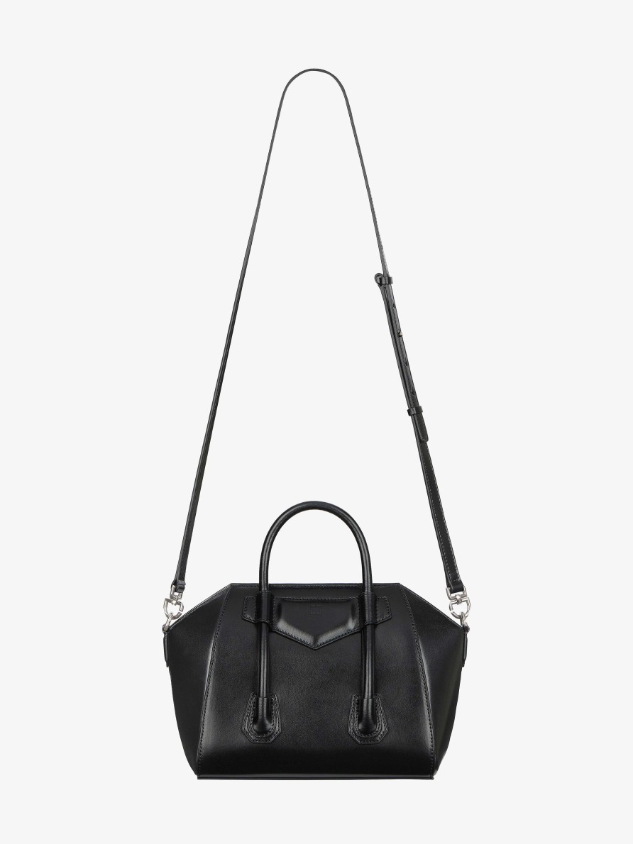 Donne Givenchy Antigona | Mini Borsa Con Chiusura Antigona In Pelle Box Nero