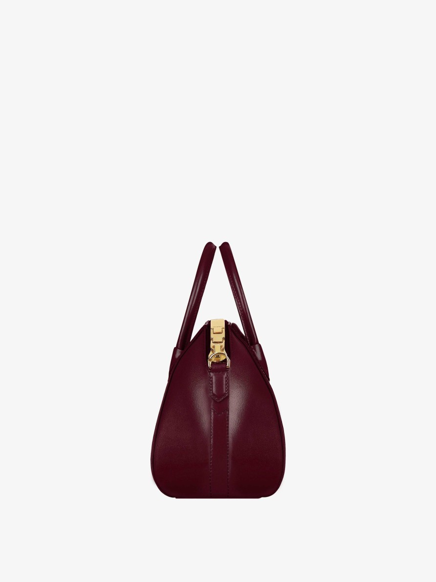 Donne Givenchy Antigona | Mini Borsa Antigona In Pelle Box Rosso Sangue Di Bue