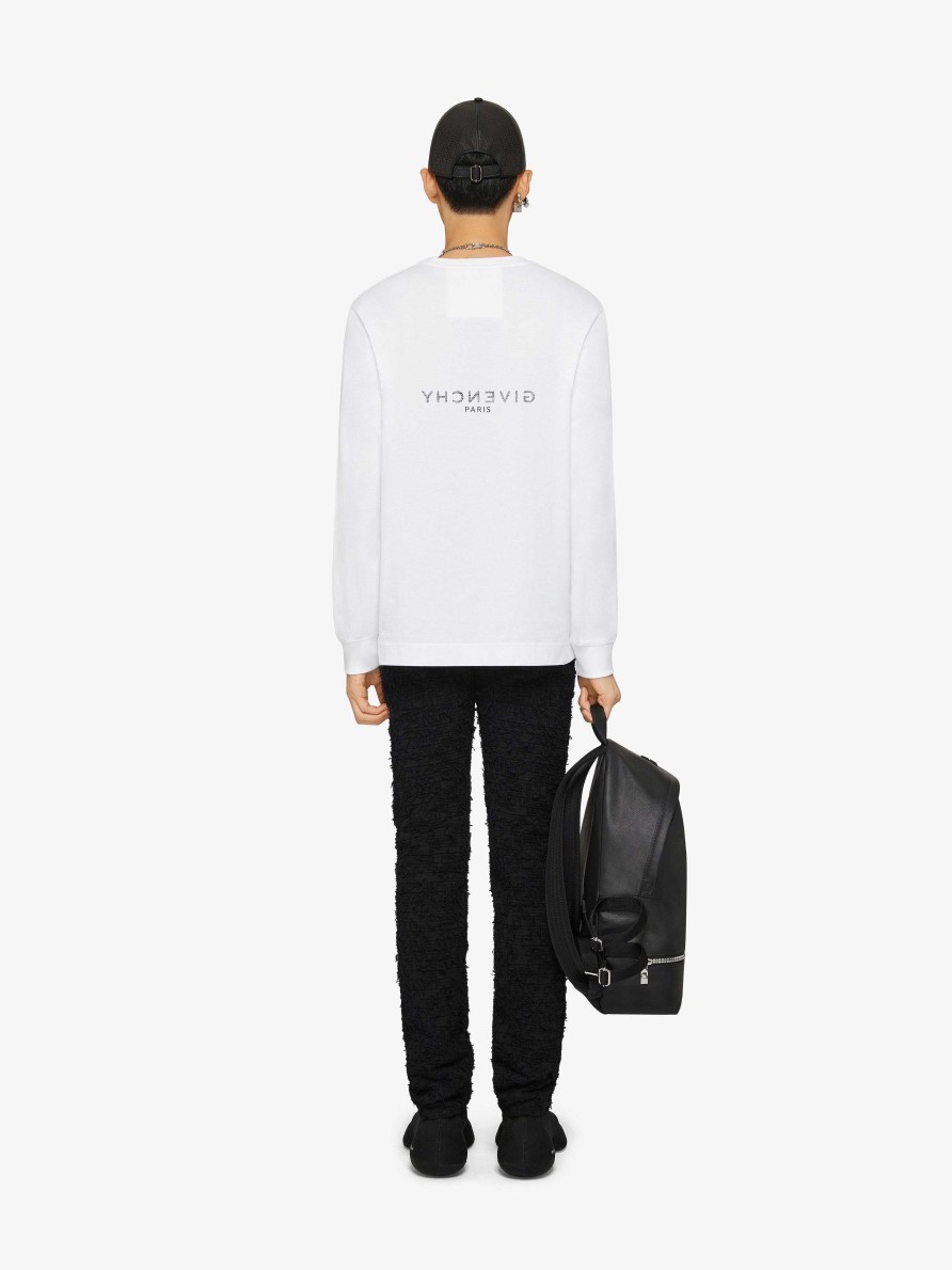 Uomini Givenchy Magliette | T-Shirt In Jersey Reverse Di Givenchy Bianco