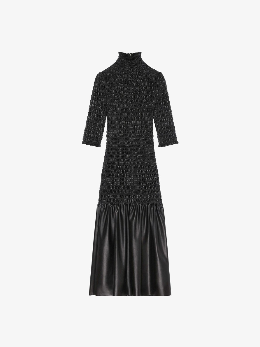 Donne Givenchy Vestiti | Abito Smock In Pelle Nero