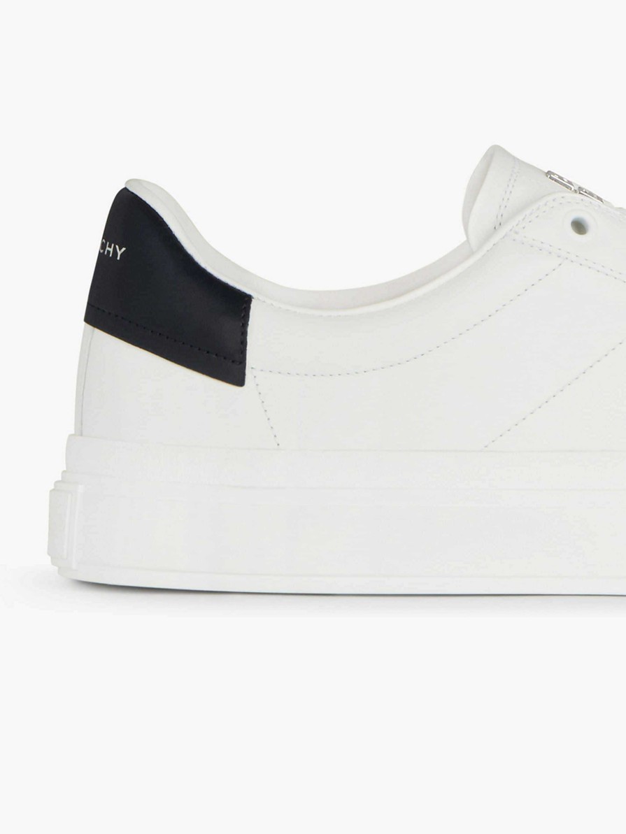 Uomini Givenchy Scarpe Da Ginnastica | Sneakers City Sport In Pelle Bianco Militare