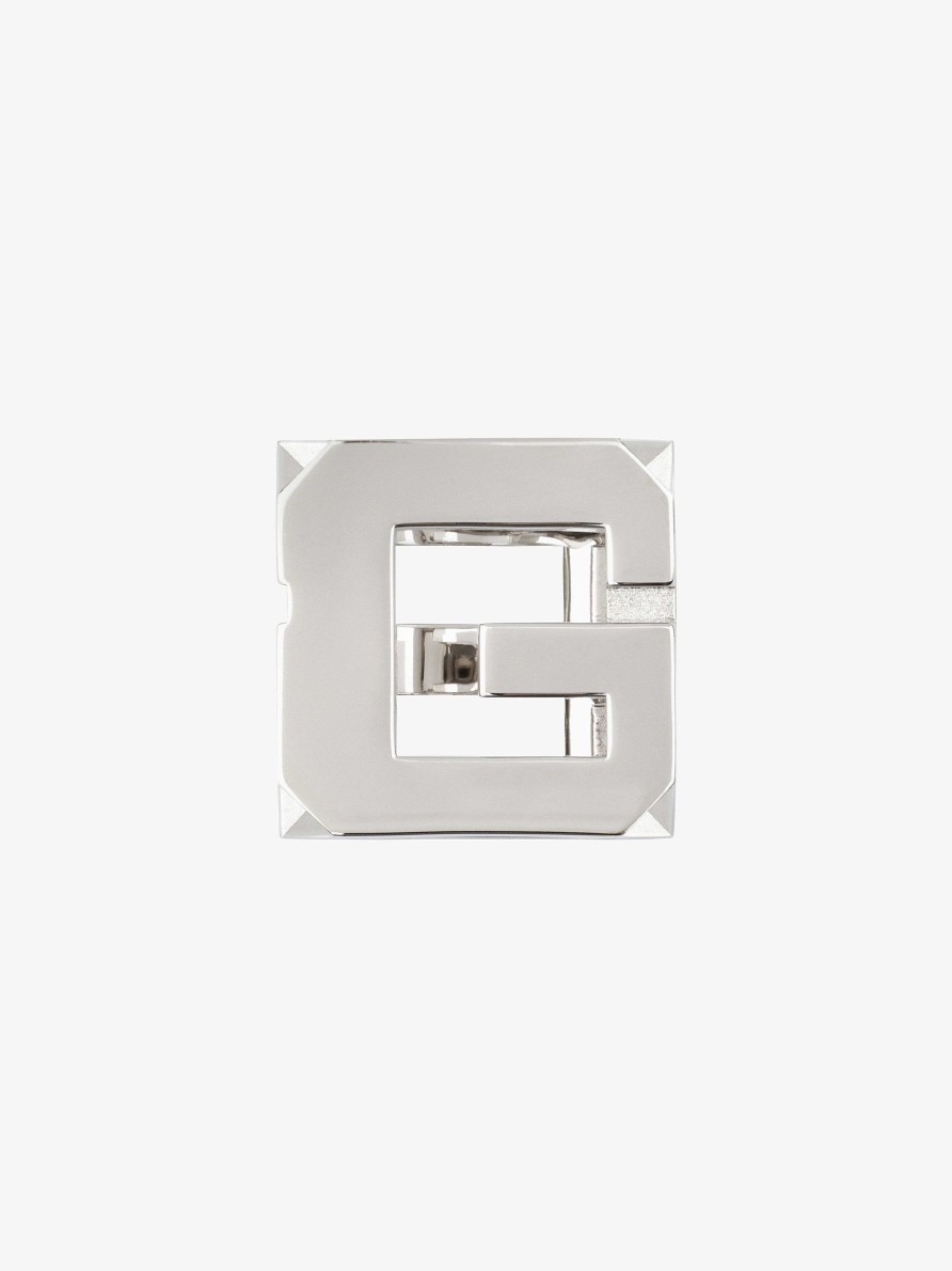 Uomini Givenchy Gioielleria | Anello G Cube In Metallo Argenteo