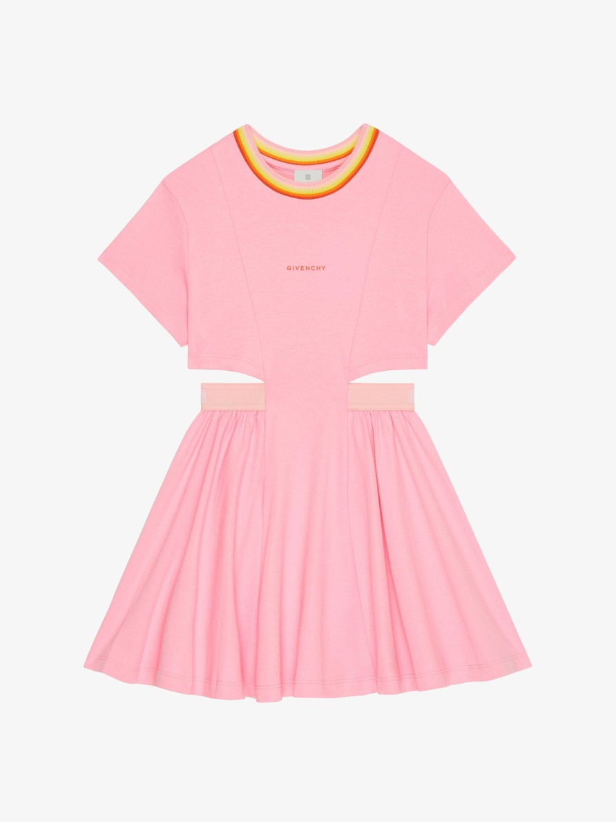 Donne Givenchy Ragazza (Da 4 A 12 Anni) | Abito In Cotone Con Effetto Due In Uno Rosa Brillante