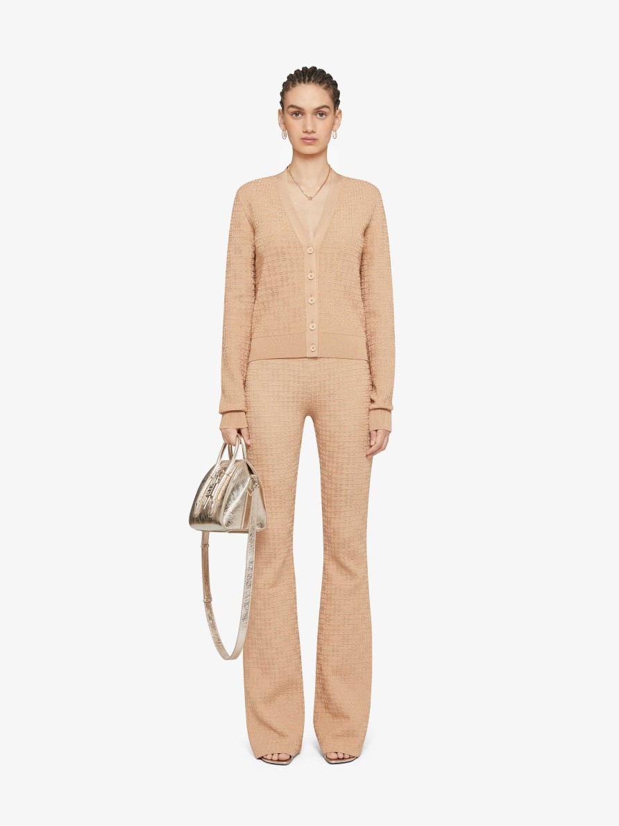 Donne Givenchy Maglieria | Cardigan Cropped In Mini Jacquard 4G Abbronzatura