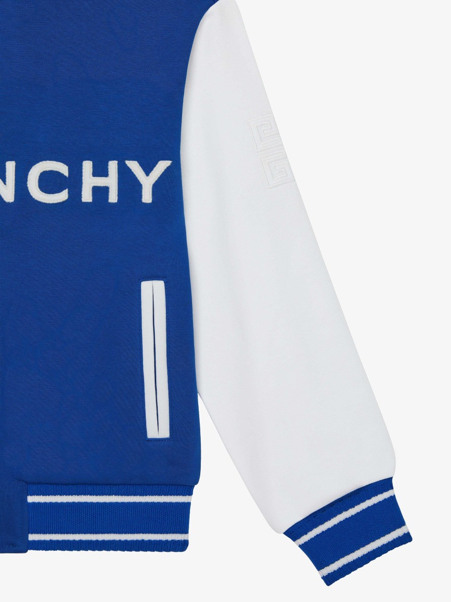 Uomini Givenchy Ragazzo (Da 4 A 12 Anni) | Giacca College In Pile Ricamato Bianco Blu