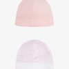 Uomini Givenchy Bambino (Da 1 Mese A 3 Anni) | Set Due Berretti In Cotone Stampato Rosa/Bianco