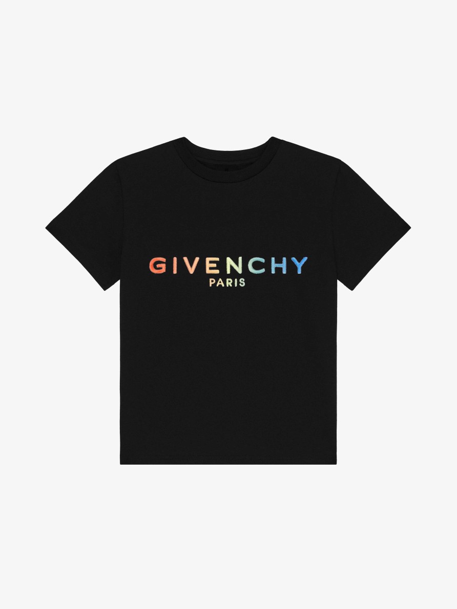 Uomini Givenchy Ragazzo (Da 4 A 12 Anni) | T-Shirt In Jersey Ricamato Nero