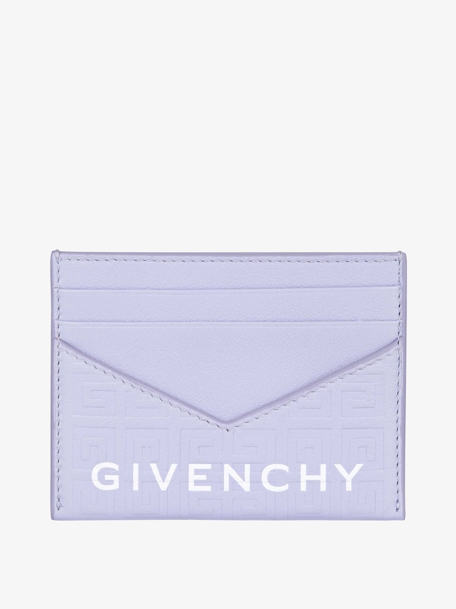 Donne Givenchy Piccola Pelletteria | Portacarte G-Cut In Pelle 4G Lavanda