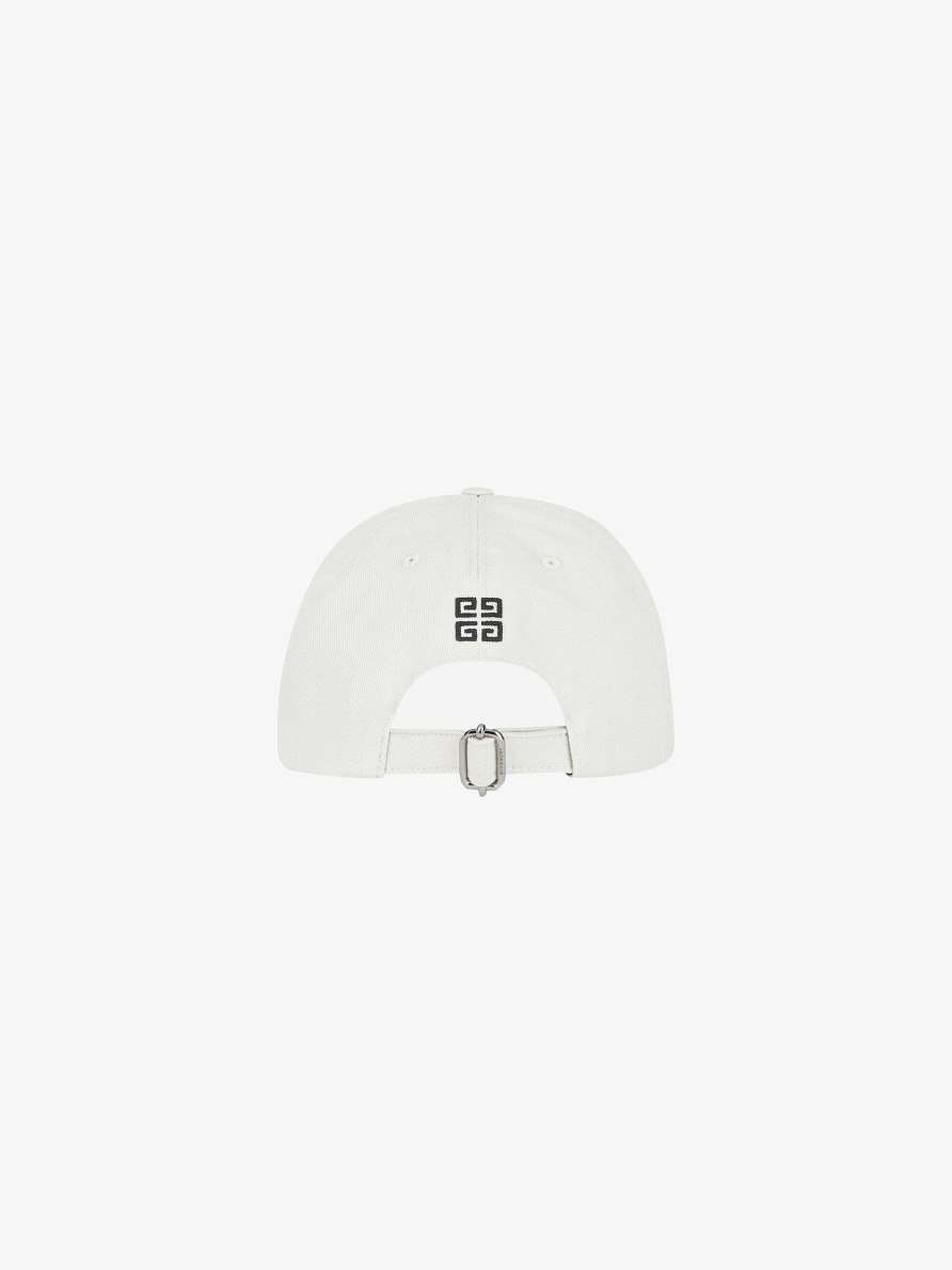 Uomini Givenchy Berretti E Berretti | Cappellino Ricamato Givenchy 4G Bianco