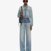 Donne Givenchy Pantaloni | Jeans Oversize In Denim Misto Givenchy 4G Blu Medio