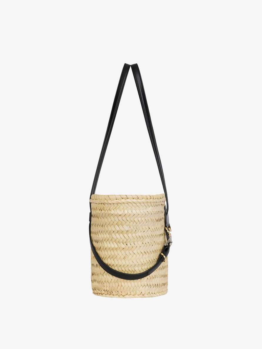 Donne Givenchy Voi | Borsa Basket Piccola Voyou In Rafia Nero