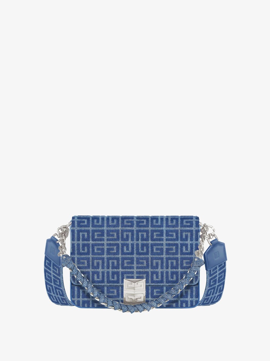 Donne Givenchy 4G | Borsa 4G Media In Denim 4G Con Catena Blu Medio