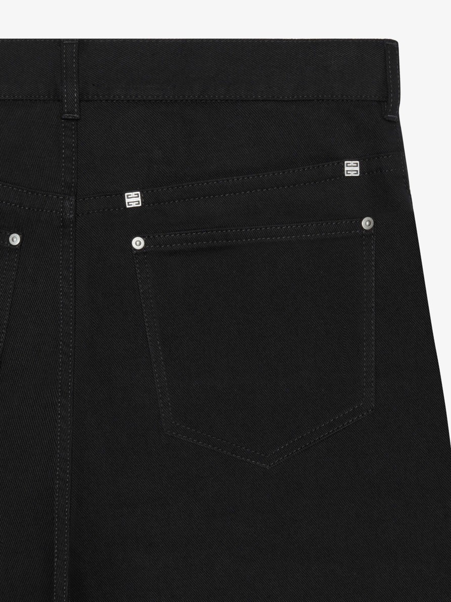 Uomini Givenchy Pantaloni | Pantaloni Cargo Dalla Vestibilita Ampia In Denim Nero