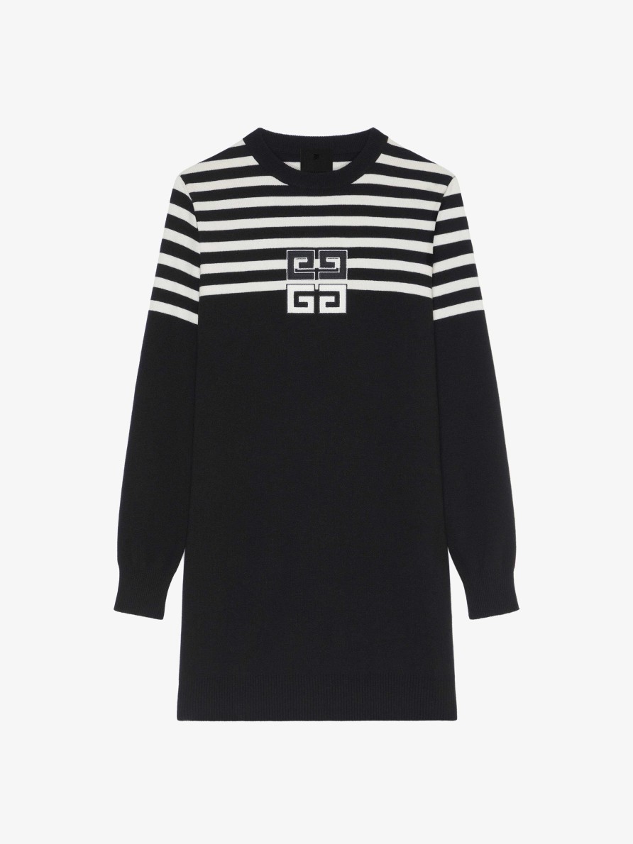 Donne Givenchy Vestiti | Abito In Cashmere Con Righe Nero