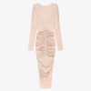 Donne Givenchy Vestiti | Abito Con Ruches In Crepe Rosa Cipria